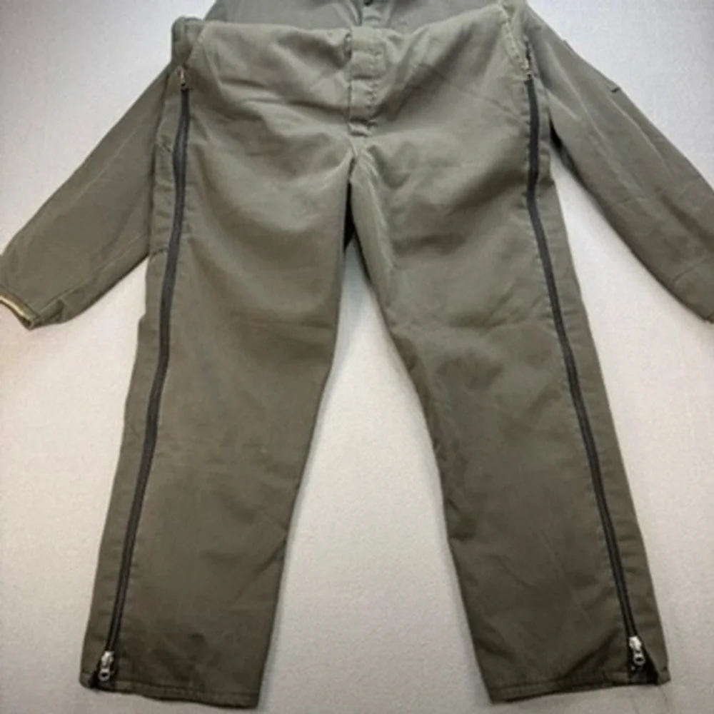 VTG Military Style Insulated Coveralls Jumpsuit Regular Fit Large Green Cotton